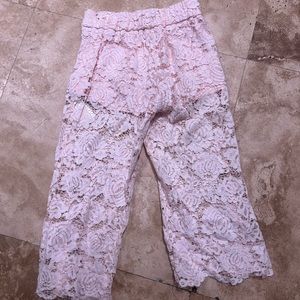 MONNALISA pink lace toddler girls pants